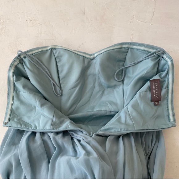 Jenny Yoo Annabelle Convertible Tulle Column Dress Dusty Blue Size 10 - Picture 7 of 8